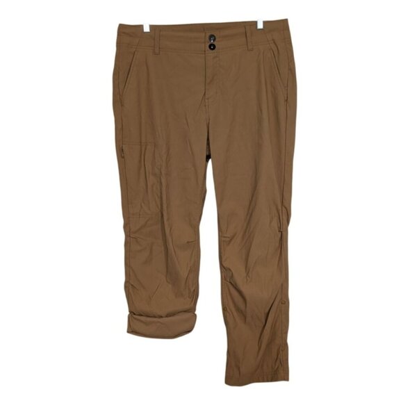 Prana Alana Hiking Pants Womens Size 16 Brown Roll Up Hem Outdoor Nylon Stretch - Picture 1 of 15